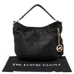 Pre Owned حقيبة مايكل مايكل كورس بينيت قش أسود وجلد
