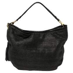 Pre Owned حقيبة مايكل مايكل كورس بينيت قش أسود وجلد