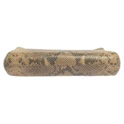 Pre Owned MICHAEL Michael Kors Beige/Black Snakeskin Effect Leather Berkley Clutch