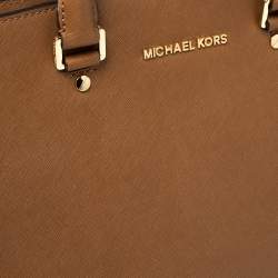 Pre Owned MICHAEL Michael Kors Brown Leather Large Selma Tote