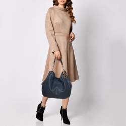 Pre Owned حقيبة هوبو مايكل مايكل كورس فالتون جلد كحلية