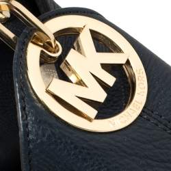 Pre Owned حقيبة هوبو مايكل مايكل كورس فالتون جلد كحلية