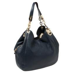 Pre Owned حقيبة هوبو مايكل مايكل كورس فالتون جلد كحلية