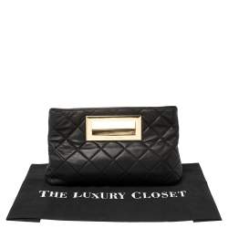 مملوكة مسبقًا MICHAEL Michael Kors Black Quilted Leather Berkley Clutch