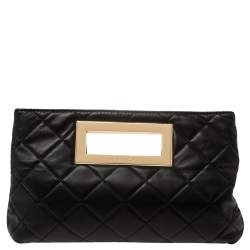 مملوكة مسبقًا MICHAEL Michael Kors Black Quilted Leather Berkley Clutch