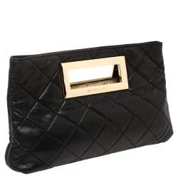 مملوكة مسبقًا MICHAEL Michael Kors Black Quilted Leather Berkley Clutch
