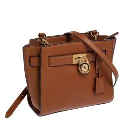 Pre Owned MICHAEL Michael Kors Brown Leather Hamilton Crossbody Bag