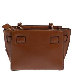 Pre Owned MICHAEL Michael Kors Brown Leather Hamilton Crossbody Bag