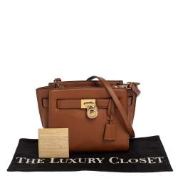 Pre Owned MICHAEL Michael Kors Brown Leather Hamilton Crossbody Bag