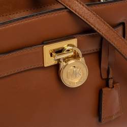 Pre Owned MICHAEL Michael Kors Brown Leather Hamilton Crossbody Bag