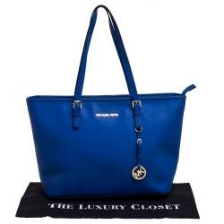 Pre Owned حقيبة يد مايكل مايكل كورس ترافل جت ست جلد أزرق