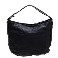 Pre Owned MICHAEL Michael Kors Black Leather Tassel Hobo 