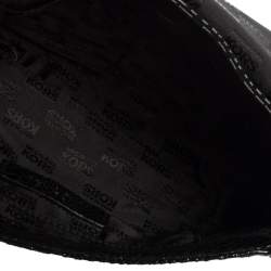 Pre Owned MICHAEL Michael Kors Black Python Effect Leather Hamilton Flap Shoulder Bag