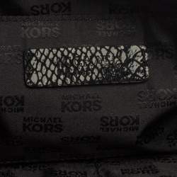 Pre Owned MICHAEL Michael Kors Black Python Effect Leather Hamilton Flap Shoulder Bag