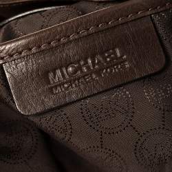 Pre Owned MICHAEL Michael Kors Dark Brown Python Embossed Leather Bedford Tote