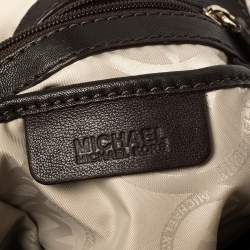 Pre Owned MICHAEL Michael Kors Dark Brown Leather Braided Handle Satchel
