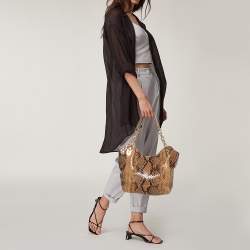 MICHAEL Michael Kors Brown Snakeskin Effect Leather Lilly Hobo
