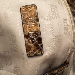 MICHAEL Michael Kors Brown Snakeskin Effect Leather Lilly Hobo