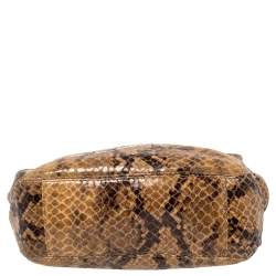 MICHAEL Michael Kors Brown Snakeskin Effect Leather Lilly Hobo