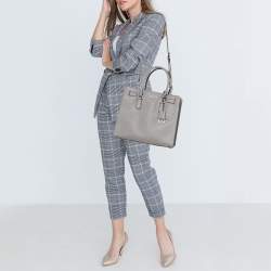 Pre Owned MICHAEL Michael Kors Grey Leather Large Dillon Tote