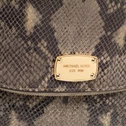 MICHAEL Michael Kors Grey Python Embossed Leather Crossbody Bag