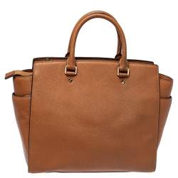 Pre Owned حقيبة مايكل مايكل كورس سيلما كبيرة جلد سافيانو بني