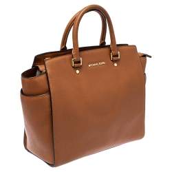 Pre Owned حقيبة مايكل مايكل كورس سيلما كبيرة جلد سافيانو بني