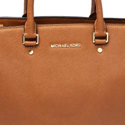 MICHAEL Michael Kors Brown Saffiano Leather Large Selma Tote