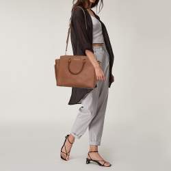 Pre Owned حقيبة مايكل مايكل كورس سيلما كبيرة جلد سافيانو بني