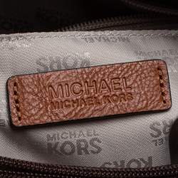 Pre Owned MICHAEL Michael Kors Brown Signature Coated Canvas and Leather Hamilton Tote