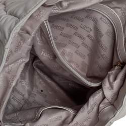 MICHAEL Michael Kors White Pleated Leather Chain Tote