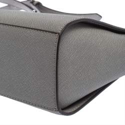 Pre Owned MICHAEL Michael Kors Grey Leather Medium Selma Crossbody Bag