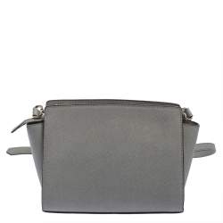 Pre Owned MICHAEL Michael Kors Grey Leather Medium Selma Crossbody Bag