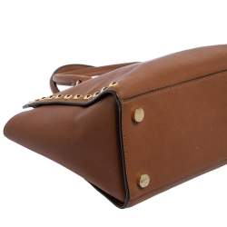 مملوكة مسبقًا MICHAEL Michael Kors Brown Studded Leather Selma Tote