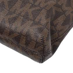 مملوكة مسبقًا حقيبة كروس مايكل كورس هاميلتون كانفاس مقوى بني فاتح/بني وجلد