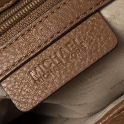 مملوكة مسبقًا MICHAEL Michael Kors Brown Leather and Suede Medium Isadore Top Handle Bag