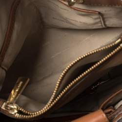 Pre Owned Michael Michael Kors Brown Signature Coated Canvas Small Cynthia Tote