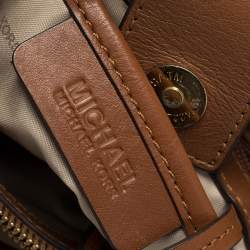 Pre Owned Michael Michael Kors Brown Signature Coated Canvas Small Cynthia Tote