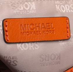 مملوكة مسبقًا MICHAEL Michael Kors Beige/Orange Signature Canvas and Leather Tote