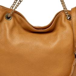 Pre Owned حقيبة هوبو مايكل مايكل كورس جيت سيت جلد محبب بنية