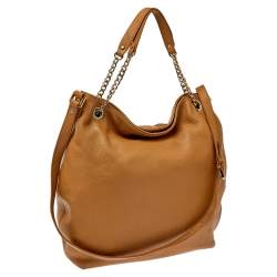 Pre Owned حقيبة هوبو مايكل مايكل كورس جيت سيت جلد محبب بنية