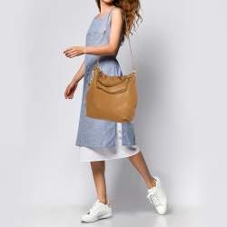 Pre Owned حقيبة هوبو مايكل مايكل كورس جيت سيت جلد محبب بنية