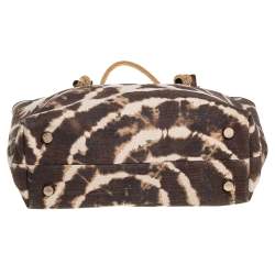 Pre Owned حقيبة يد مايكل مايكل كورس يد حبل كانفاس مطبوع بيج و بني 