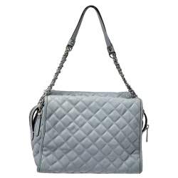 MICHAEL Michael Kors Blue Quilted Leather XL Rachel Satchel