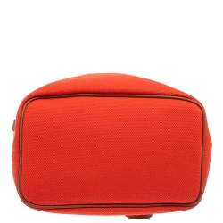 Pre Owned Michael Michael Kors Red Canvas and Leather Marina Drawstring Bucket Bag