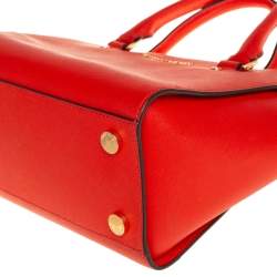 Pre Owned MICHAEL Michael Kors Red Saffiano Leather Medium Selma Tote