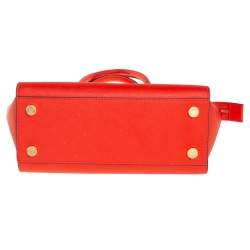 Pre Owned MICHAEL Michael Kors Red Saffiano Leather Medium Selma Tote