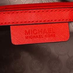 Pre Owned MICHAEL Michael Kors Red Saffiano Leather Medium Selma Tote