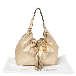 مملوكة مسبقًا MICHAEL Michael Kors Gold Leather Camden Drawstring Hobo