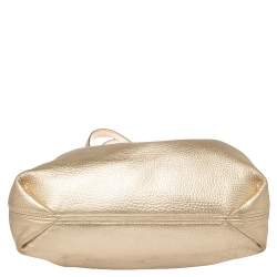 مملوكة مسبقًا MICHAEL Michael Kors Gold Leather Camden Drawstring Hobo